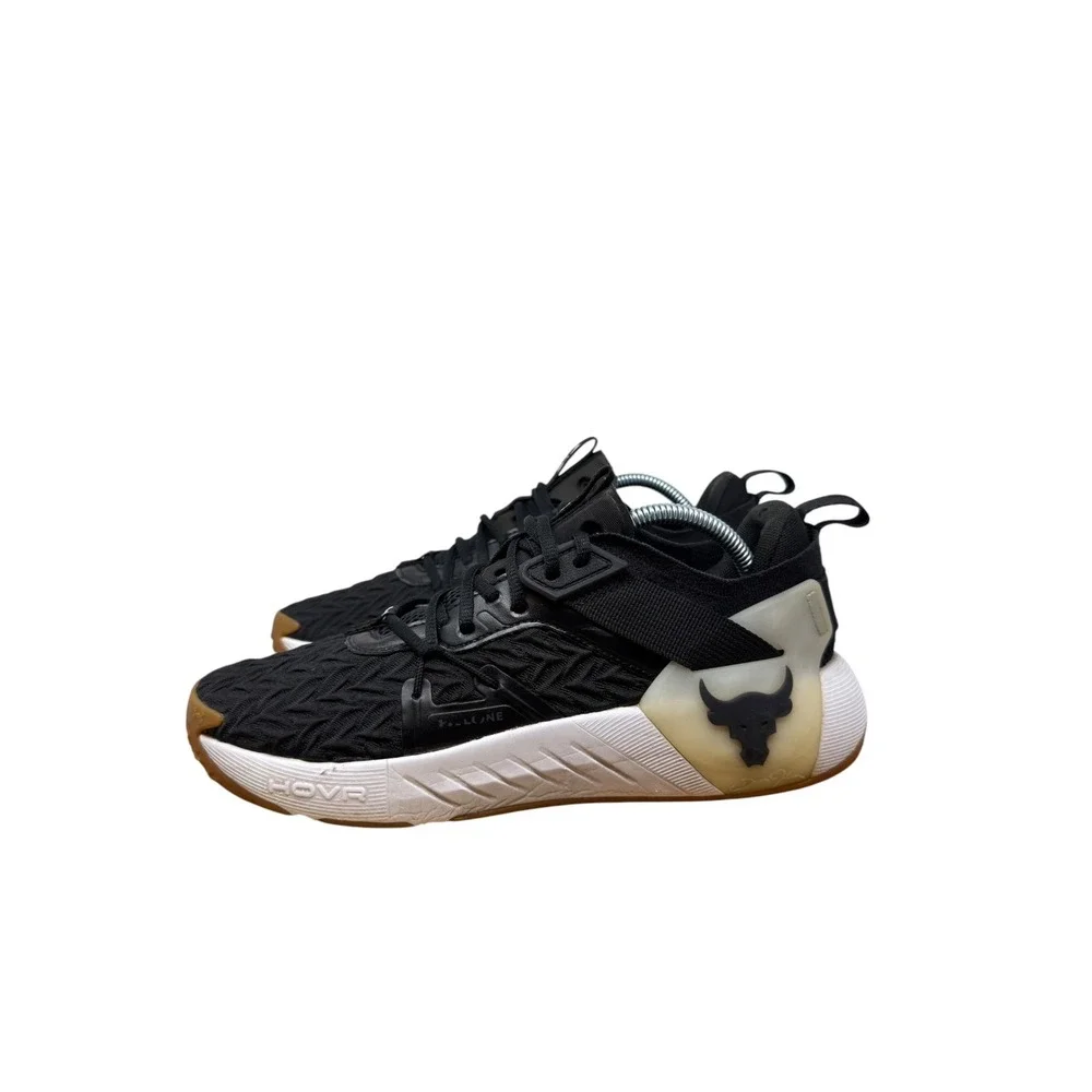 Under Armour Project Rock 6 Mens 9 Black Training Shoes HOVR 3026534-001